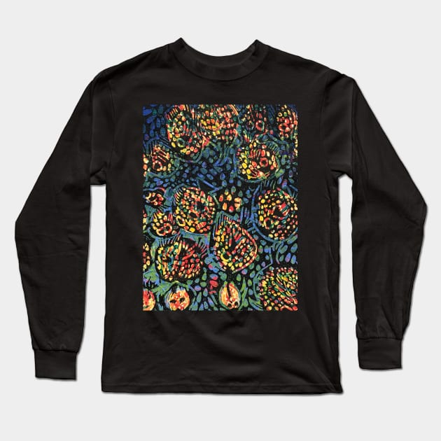 Pescado reef. from an Original reduction Linocut by Geoff Hargraves Long Sleeve T-Shirt by gjhargraves